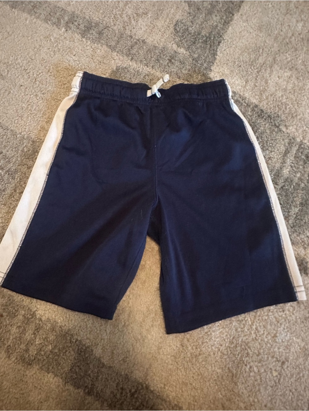 Carter's Navy Shorts with White Side Stripes